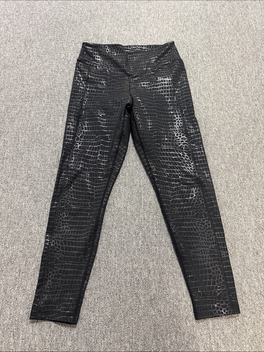 Pink Active  Black Croc-Print Leggings